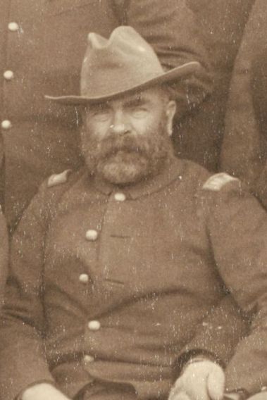 Captain Myles Moylan, A Troop, 7th Cavalry, at Pine Ridge Agency, 16 Jan. 1891. Cropped from John C. H. Grabill’s photograph, “The Fighting 7th Officers.”