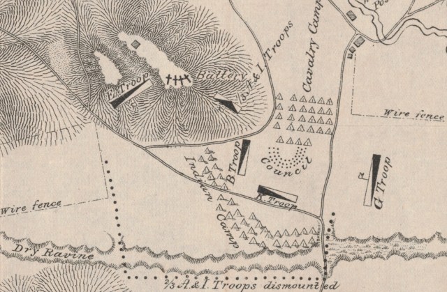 Cloman Map of Wounded Knee - Inset