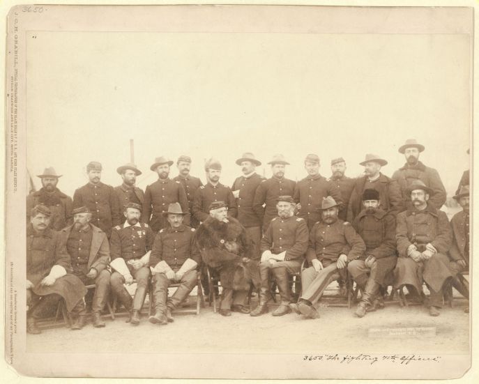 The Fighting 7th Officers, by John C. H. Grabill, Official Photographer of the Black Hills & F. P. R. R., and Home Stake Mining Co., Studios: Deadwood and Lead City, South Dakota.