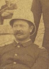 Second Lieutenant James D. Mann at target range camp at the Fort Riley, Kansas in 1888.