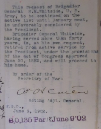 Adjutant General Officer, 9 Jun 1902 - Retirement Order