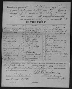 The Inventory of Effects of Sergeant Haselwood includes a notation indicating that all of the effects were turned over to his brother, W. K. Haselwood on 13 March 1891.