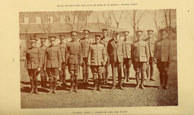 Colonel John C Gresham and Staff at Univ of Denver 1918