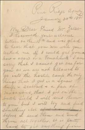 (Click to enlarge) page one of Thomas McGuire's letter to Mr. Zeller.