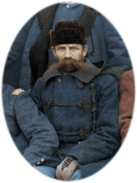 Godfrey - Fighting 7th Officers - J. C. H. Grabill - colorized by Amy Gigliotti