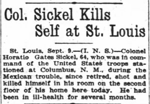 Col. Sickel Kills Self at St. Louis - The Oregon Daily Journal 19180909