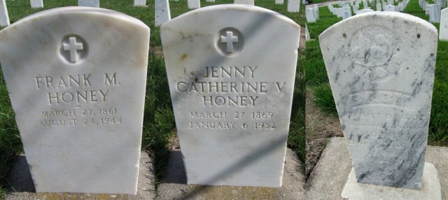 Frank, Jenny and Baby Honey headstones