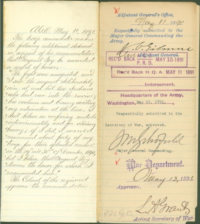 Lamont, Lewis A., endorsement 13 May 1891